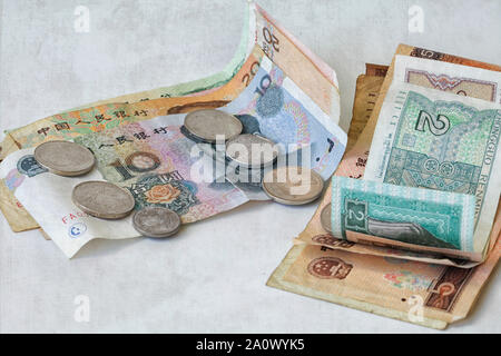 chinese yuan in coins and bills Stock Photo