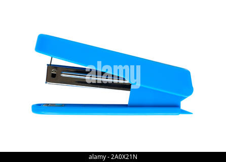 Blue stapler isolated on a white background Stock Photo