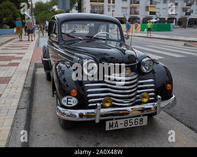 1953 Opel Olympia. Classic car meeting in Torremolinos, Málaga, Spain. Stock Photo