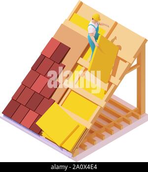 Vector isometric city buildings set Stock Vector