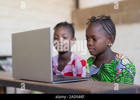 Africa's future is female: Beautiful Girls Technology Symbol Stock Photo