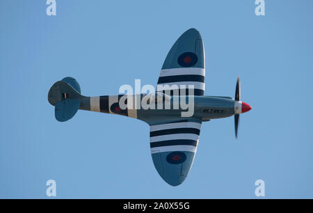 spitfire with invasion stripes Stock Photo - Alamy