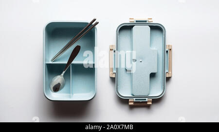 Download Blank white disposable food container mockup set, 3d rendering. Empty round lunch box with lid ...