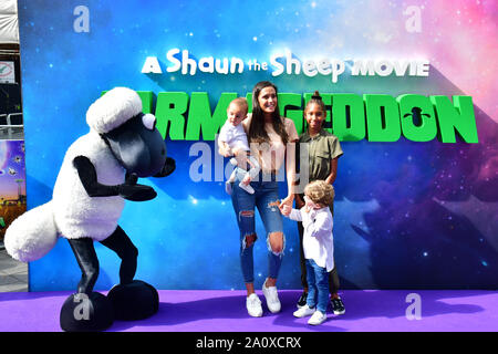 London, UK. 22nd Sep, 2019. Tyla Carr attend the Shaun the Sheep Movie: Farmageddon, at ODEON LUXE on 22 September 2019, London, UK. Credit: Picture Capital/Alamy Live News Stock Photo