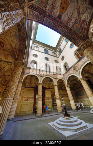 Courtyard of the Uffizi Gallery in Florence, Italy Stock Photo