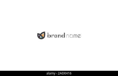 Vector color logo on which an abstract UI icon image. Stock Vector