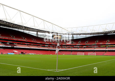 London, UK. 22nd Sep, 2019. General view of The Emirates Stadium during the Premier League match between Arsenal and Aston Villa at the Emirates Stadium, London, England on 22 September 2019. Photo by Tom Smeeth. Editorial use only, license required for commercial use. No use in betting, games or a single club/league/player publications. Credit: UK Sports Pics Ltd/Alamy Live News Stock Photo