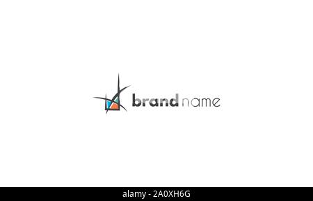 Vector color logo on which an abstract UI icon image. Stock Vector