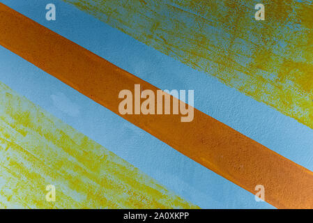 Various stripes painted with paint on the wall Stock Photo