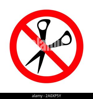 Sign prohibiting cutting packaging by scissors.  Vector Illustration Stock Vector