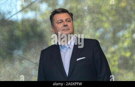 Berlin, Germany. 22nd Sep, 2019. Senator of the Interior Andreas Geisel (SPD) stands at the open day of the Berlin police. Credit: Paul Zinken/dpa/Alamy Live News Stock Photo