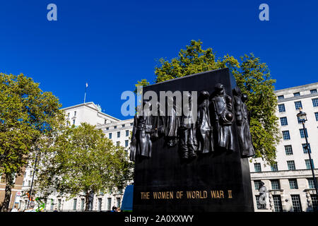 Monument to the Women of World War II by John W. Mills in Whitehall, London, UK Stock Photo