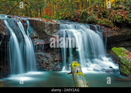 Waterfall in the Struempfbachtal in Baden-Wuerttemberg Germany Stock Photo