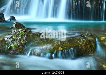 mountain stream near a waterfall, Vadu Crisului, Romania Stock Photo