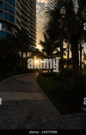 Morning walk in Sunny Isles Beach. Stock Photo
