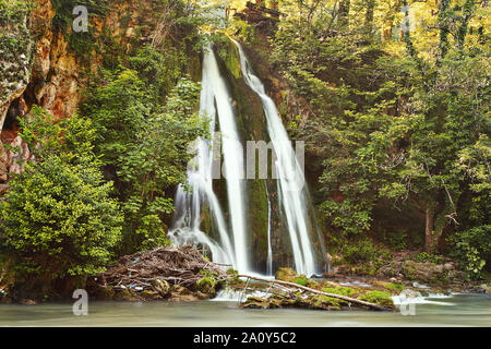 view of beautiful waterfall in Apuseni mountains, Vadu Crisului, Romania Stock Photo