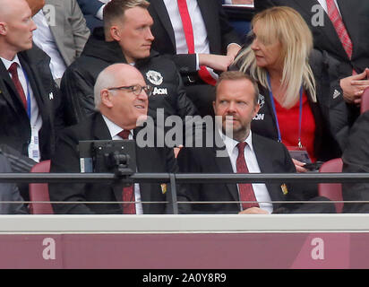 London, UK. 22nd September 2019. Ed Woodward CEO  of Manchester United looks dejected during the Premier League match played at London Stadium, London, UK. Picture by: Jason Mitchell/Alamy Live News  English Premier and Football League images are only to be used in an editorial context, images are not allowed to be published on another internet site unless a licence has been obtained from DataCo Ltd +44 207 864 9121. Stock Photo