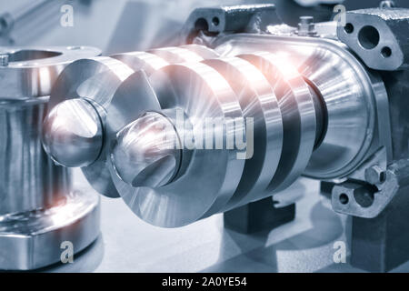Multistage high pressure prepared pumpfor pumping of water, fuel, oil and oil or chemical products, closeup details Stock Photo