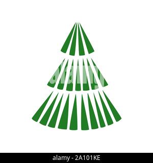 Green xmas tree isolated on white. Vector tree christmas green Stock Vector