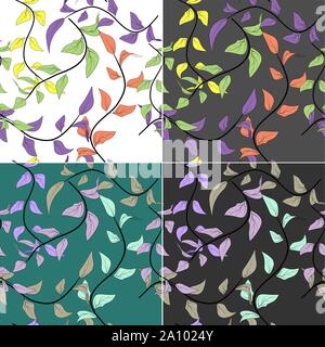 Retro autumn leaves seamless, great design for any purposes. Modern floral background. Autumn leaves seamless in abstract style. Decorative backdrop Stock Vector