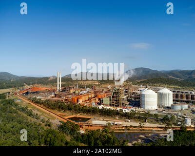 Aerial of Rio Tinto Yarwun alumina refinery in Gladstone Queensland Australia Stock Photo