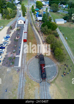 The restored Mary Valley Rattler Steam train is a popular attraction in the Gympie - Amamoor Mary Valley region of Queensland Australia Stock Photo