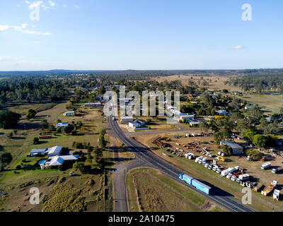 Aerial view of Tiaro a small village situated on the Bruce Highway Queensland Australia Stock Photo