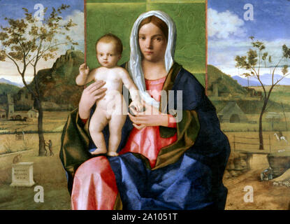 Madonna and Child Blessing - Giovanni Bellini, circa 1510 Stock Photo