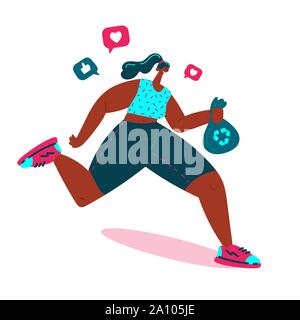 Plogging. Banner. Vector illustration. Stock Vector
