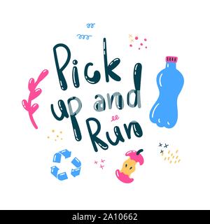 Plogging. Banner. Vector illustration. Stock Vector