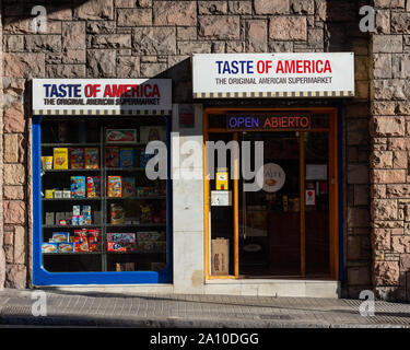 Barcelona, Spain - February 26, 2019 - Taste of America is a supermarket specializing in hard to find products from the USA Stock Photo