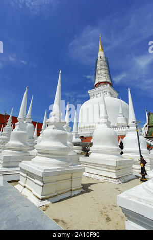 Wat Phra Mahathat Woramahawihan is the main Buddhist temple (wat) of Nakhon Si Thammarat Province in Southern Thailand. Stock Photo