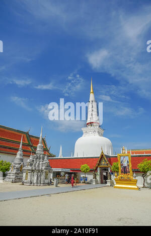 Nakhon Si Thammarat, Thailand - August 10, 2019: Wat Phra Mahathat Woramahawihan is the main Buddhist temple (wat) of Nakhon Si Thammarat Province in Stock Photo