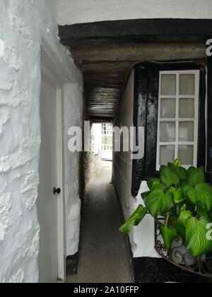 Squeeze Belly Alley, a narrow street in Port Isaac, Cornwall Stock Photo