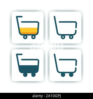 Trolley icon for mobile, web, and presentation with flat color vector illustrator Stock Vector