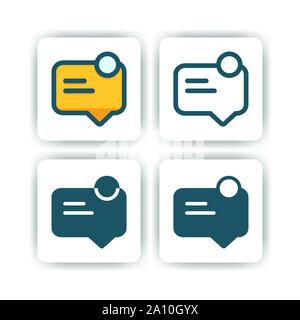 bubble talk icon for mobile, web, and presentation with flat color vector illustrator Stock Vector