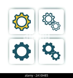 setting icon for mobile, web, and presentation with flat color vector illustrator Stock Vector