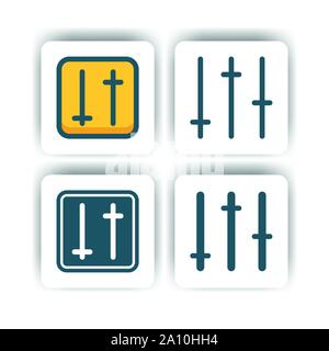 setting icon for mobile, web, and presentation with flat color vector illustrator Stock Vector