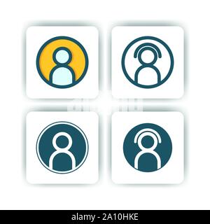 user icon for mobile, web, and presentation with flat color vector illustrator Stock Vector