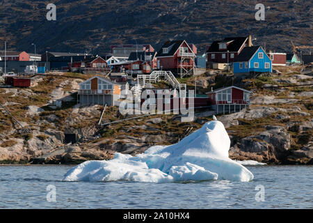 An iceberg floating in the coastline of Ilulissat, Greenland. Stock Photo