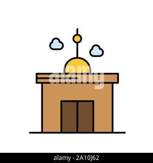 Mosque, religion building glyph icon isolated on white. EPS10 Stock Vector