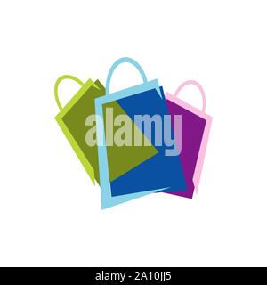 shopping bags logo design icon online shop symbol vector illustrations Stock Vector