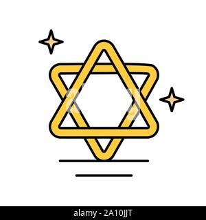 Star of David from Judaism glyph icon isolated on white. EPS10 Stock Vector