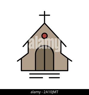 Church, religion building glyph icon isolated on white. EPS10 Stock Vector