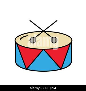 Circus drum glyph icon isolated on white background. EPS10 Stock Vector