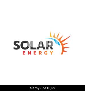 Sun Energy Solar panels logo vector design for green energy and nature electricity symbol icon Stock Vector