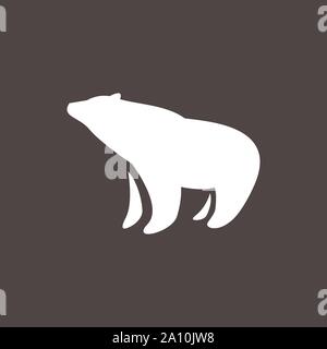 black and white simple bear logo design Vector illustration Stock Vector