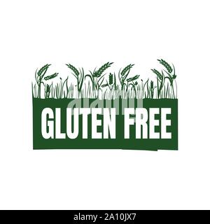 nutrition sign gluten free food logo design vector banner illustrations Stock Vector