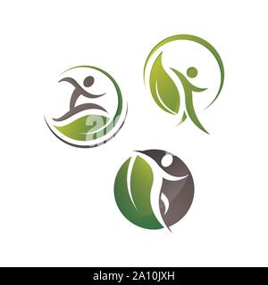 abstract healthy people logo design vector sport elements illustrations ...