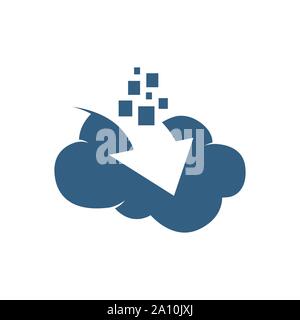 Digital Tech Cloud Logo design sign Vector Illustrations Stock Vector